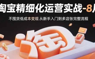 淘宝精细化运营实战-8月：不囤货低成本变现 从新手入门到多店扩张完整流程