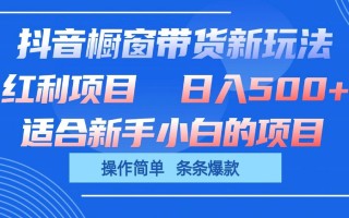 抖音橱窗带货新玩法，单日收益500+，操作简单，条条爆款