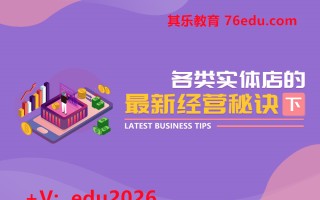 各类实体店的最新经营秘诀(下)（5集） mp4高清无水印视频教程网盘免费下载