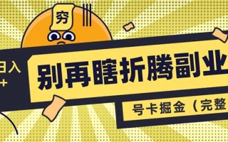 别再瞎折腾副业了！号卡共创分销，让你轻松日入1000+(完整版
