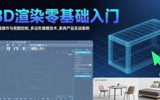 3D渲染零基础入门：界面操作与视图控制,多边形建模技术,家具产品实战案例