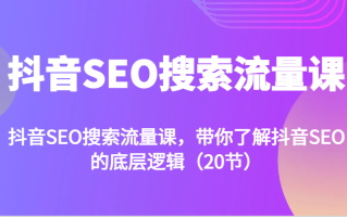 抖音SEO搜索流量课，带你了解抖音SEO的底层逻辑(20节)