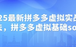 2025最新拼多多虚拟实战打法，拼多多虚拟基础sop