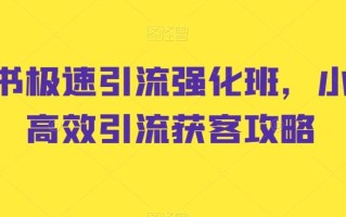 小红书极速引流强化班，小红书高效引流获客攻略