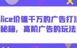 Alice价值千万的广告打法秘籍，高阶广告的玩法