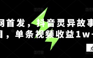全网首发，抖音灵异故事项目，单条视频收益1w+