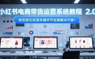 小红书电商带货运营系统教程2.0，有货源无货源关键环节全面解决方案！