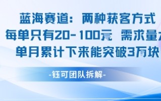 蓝海赛道：需求量大 单月累计下来能突破3W
