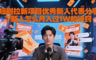 短剧拉新项目优秀新人代表分享新人怎么月入过1W的诀窍