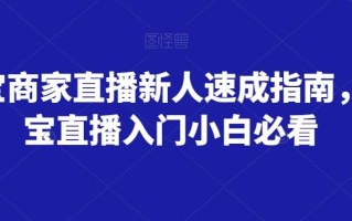 淘宝商家直播新人速成指南，淘宝直播入门小白必看