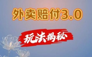 外卖赔付3.0玩法揭秘，简单易上手，在家用手机操作，每日500+【仅揭秘】