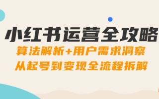 小红书运营全攻略：算法解析+用户需求洞察，从起号到变现全流程拆解