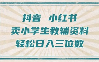 抖音小红书卖小学生教辅资料，操作简单，小白也能轻松上手，一个月利润1W+