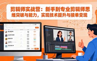 剪辑师实战营：新手到专业剪辑师思维突破与能力，实现技术提升与接单变现