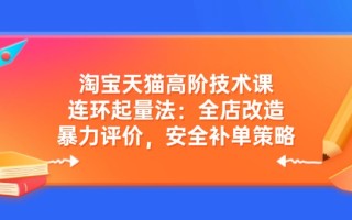 淘宝天猫高阶技术课：连环起量法：全店改造，暴力评价，安全补单策略