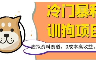 冷门暴利的训狗项目，虚拟资料赛道，0成本高收益，一单99