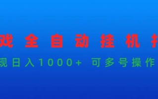 (9828期)游戏全自动挂机打金项目，实现日入1000+ 可多号操作
