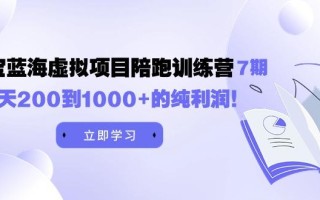 (9541期)黄岛主《淘宝蓝海虚拟项目陪跑训练营7期》每天200到1000+的纯利润
