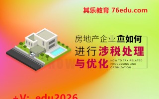 房地产企业如何进行涉税处理与优化（13集） mp4高清无水印视频教程网盘免费下载