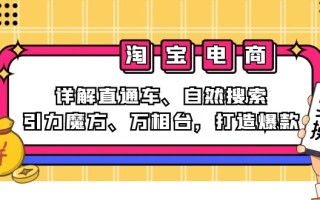 2024淘宝电商课程：详解直通车、自然搜索、引力魔方、万相台，打造爆款
