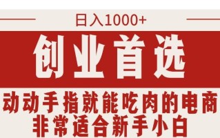 只需动动手指就能吃肉的电商项目，日入1000+，创业首选，非常适合新手小白