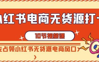 小红书电商-无货源打卡，抢先占领小红书无货源电商风口(10节课)