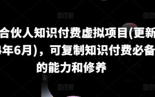IP合伙人知识付费虚拟项目(更新24年6月)，可复制知识付费必备的能力和修养