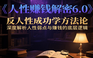 人性赚钱解密6.0，反人性成功学方法论，深度解析人性弱点与赚钱的底层逻辑