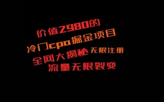 价值2980的CPA掘金项目大揭秘，号称当天收益200+，不见收益包赔双倍