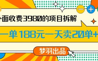 外面收费3980的年前必做项目一单188元一天能卖20单【拆解】