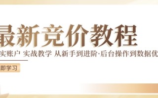 竞价教程：真实账户 实战教学 从新手到进阶·后台操作到数据优化