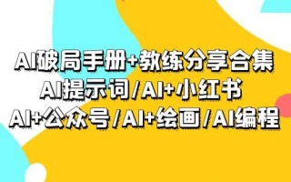 (9351期)AI破局手册+教练分享合集：AI提示词/AI+小红书 /AI+公众号/AI+绘画/AI编程