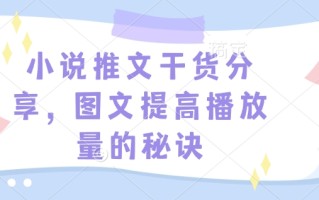 小说推文干货分享，图文提高播放量的秘诀