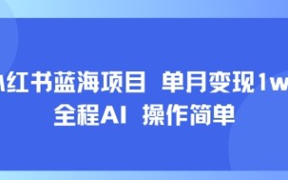 小红书蓝海项目 单月变现1w+ 全程AI 操作简单