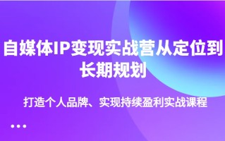 自媒体IP变现实战营从定位到长期规划，打造个人品牌、实现持续盈利实战课程