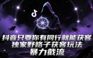 抖音只要你有同行就能获客，独家野路子获客玩法，暴力截流【揭秘】