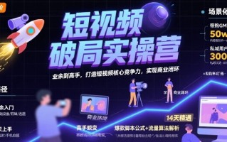 短视频破局实操营，业余到高手，打造短视频核心竞争力，实现商业闭环