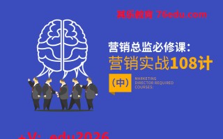 营销总监必修课：营销实战108计-中（12集） mp4高清无水印视频教程网盘免费下载