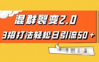 混群快速裂变2.0，3招打法轻松日引流50＋，单号月入6000＋