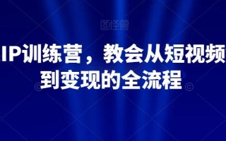 21天IP训练营，教会从短视频制作到变现的全流程