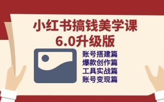 小红书搞钱美学课-6.0升级版，账号搭建/爆款创作/工具实战/账号变现篇