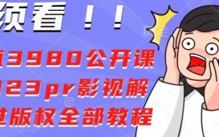 价值3980公开课2023pr影视解说过版权全部教程