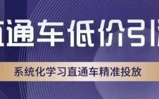 直通车低价引流课，系统化学习直通车精准投放